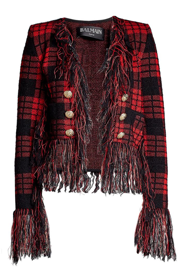 Balmain Balmain Fringed Jacket With Mohair And Wool