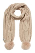 Ugg Australia Ugg Australia Wool Blend Scarf With Sheepskin Pom-poms - Brown