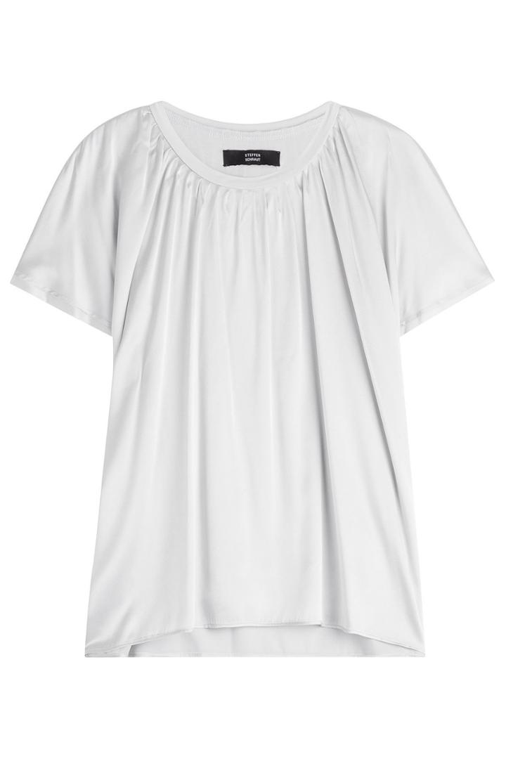 Steffen Schraut Steffen Schraut Draped Silk T-shirt - Grey