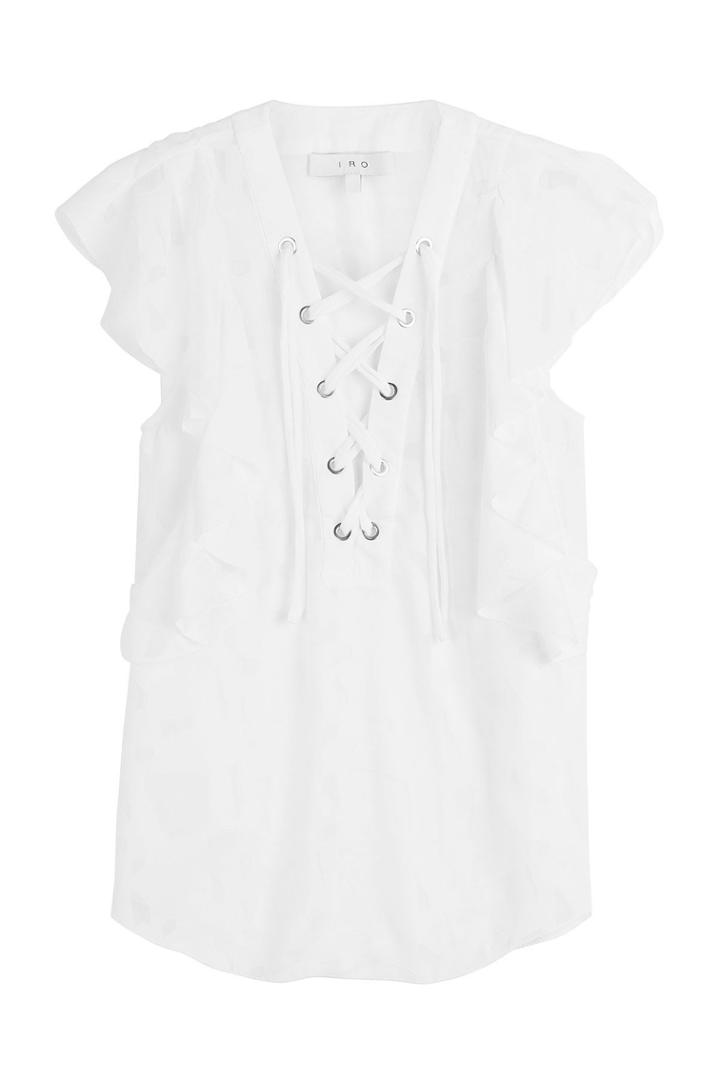 Iro Iro Top With Lace-up Front - Beige