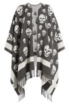 Alexander Mcqueen Alexander Mcqueen Skull Print Wool Cape - Multicolored