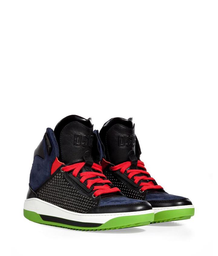 Dsquared2 Leather/suede Colorblock High-tops