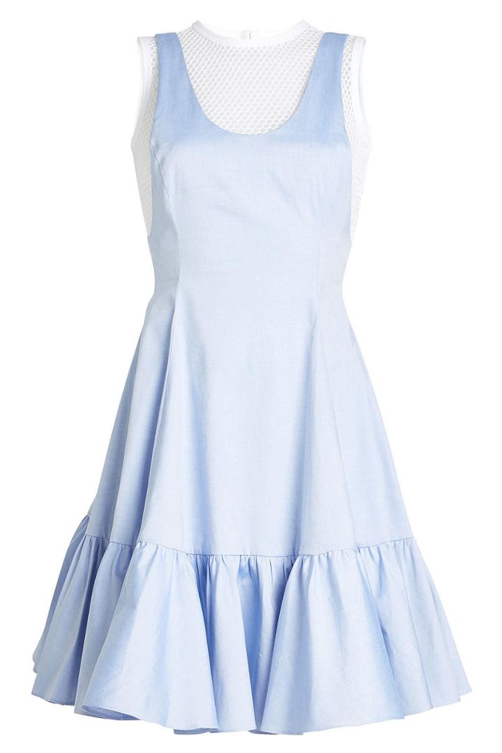Sandy Liang Sandy Liang Cotton Dress With Mesh Underlay