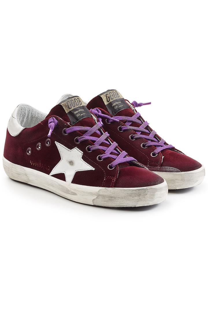 Golden Goose Deluxe Brand Golden Goose Deluxe Brand Super Star Velvet Sneakers With Leather