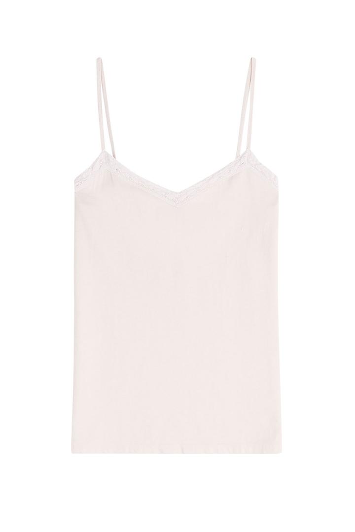 Velvet Velvet Cotton Vest Top With Lace - Beige