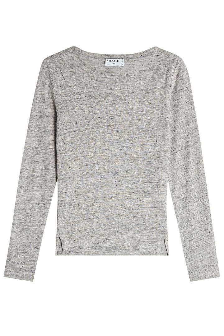 Frame Denim Frame Denim Long Sleeved Linen Top - Grey