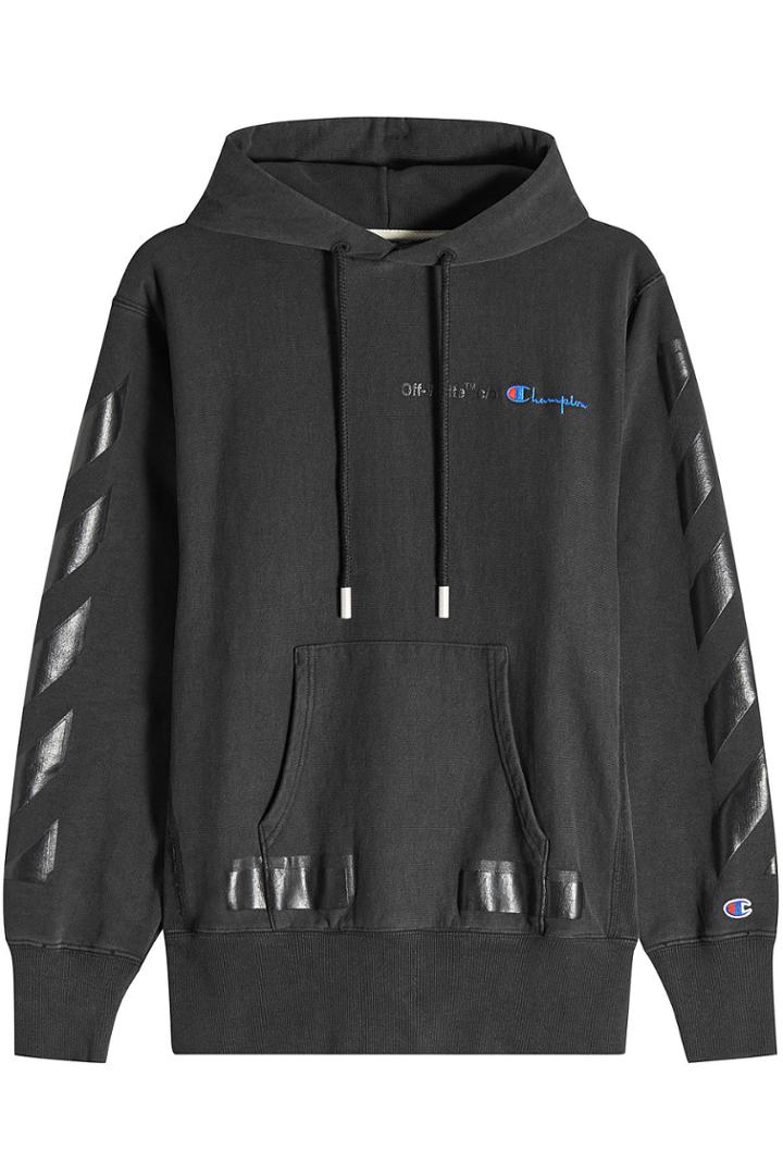 Off-white Off-white X Champion Printed Cotton Hoody