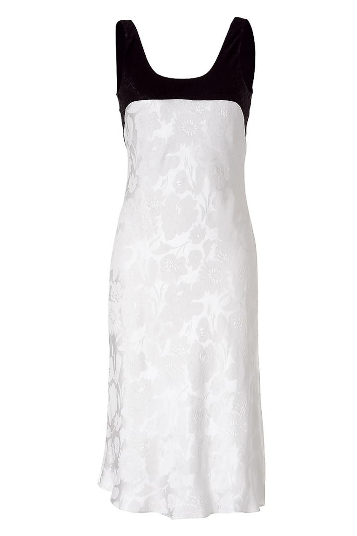 Narciso Rodriguez Two-tone Floral Textured Silk Dress