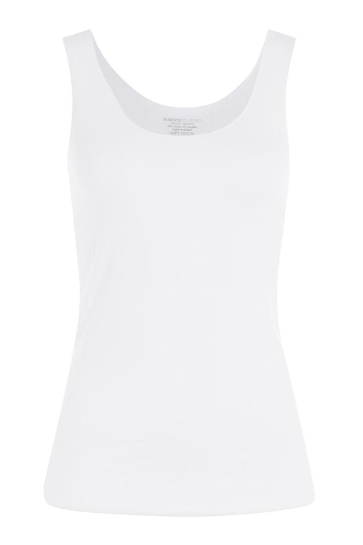 Majestic Majestic Jersey Tank - White