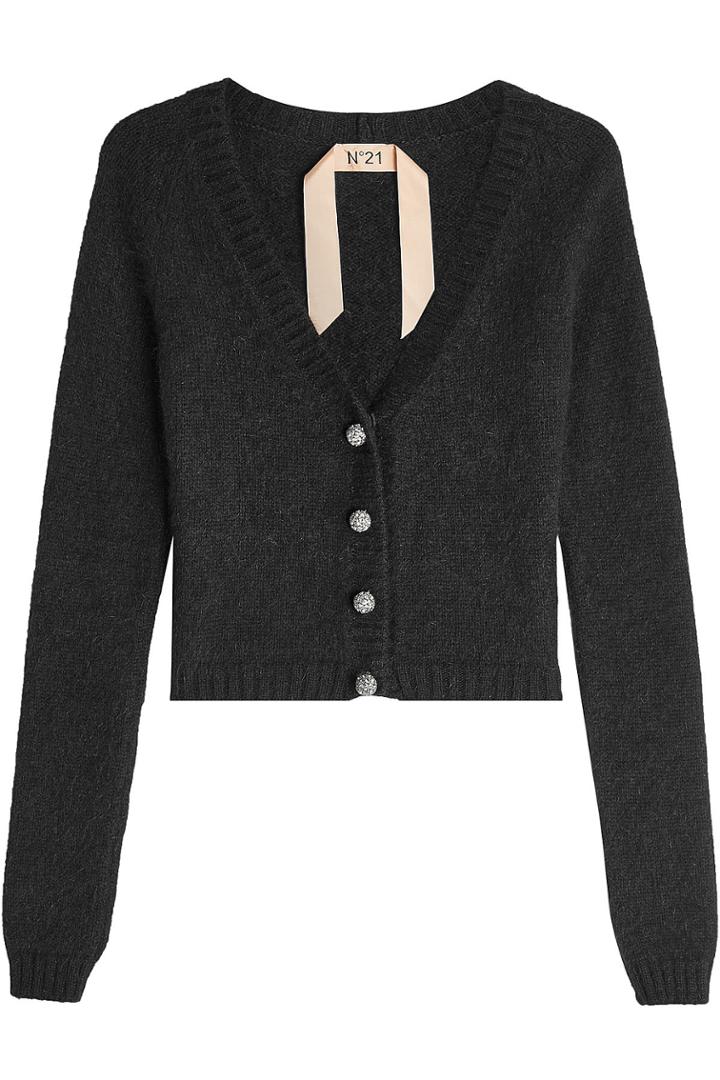 N 21 N&deg;21 Cardigan With Angora, Wool And Embellished Buttons
