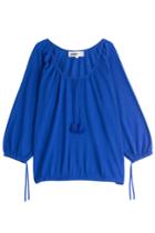 Claudia Schiffer For Tse Claudia Schiffer For Tse Bracelet Sleeve Peasant Cashmere Pullover - Blue