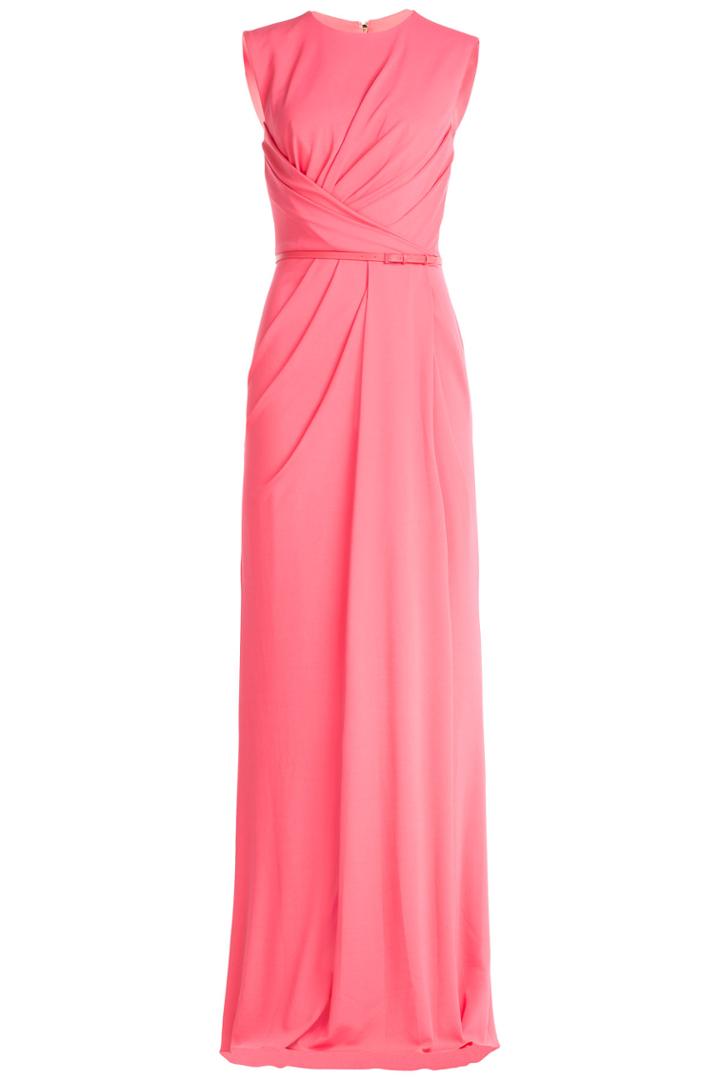 Elie Saab Elie Saab Draped Twill Evening Gown - Pink