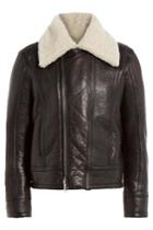 Dsquared2 Dsquared2 Leather Pilot Jacket With Shearling Collar