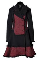Mcq Alexander Mcqueen Mcq Alexander Mcqueen Wool Blend Fringed Coat In Red/black