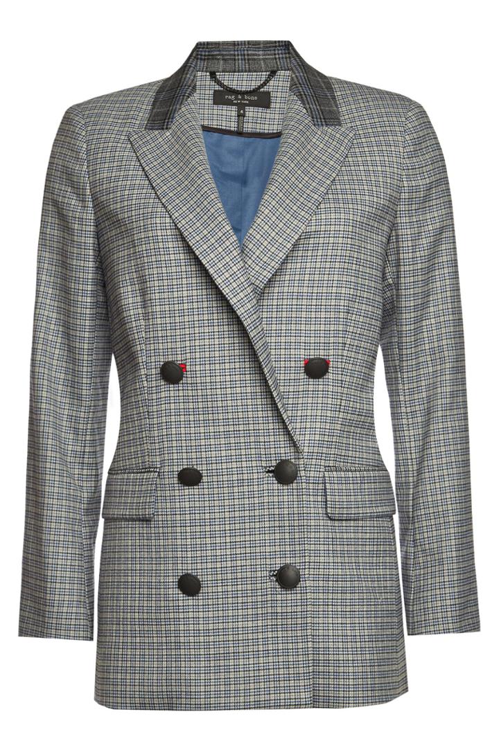 Rag & Bone Rag & Bone Ellie Checked Blazer With Wool