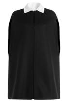 Valentino Valentino Virgin Wool Cape With Angora - Black