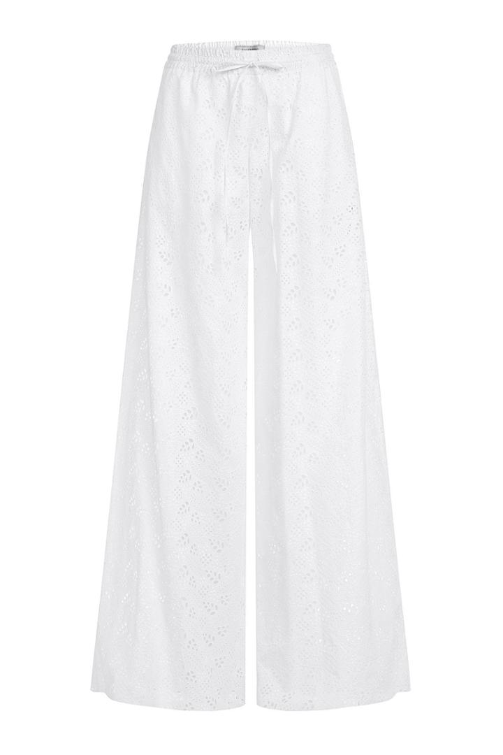Valentino Valentino Broderie Anglaise Wide Leg Cotton Pants