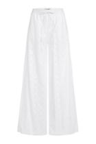 Valentino Valentino Broderie Anglaise Wide Leg Cotton Pants