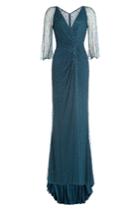 Jenny Packham Jenny Packham Beaded Evening Gown - Blue
