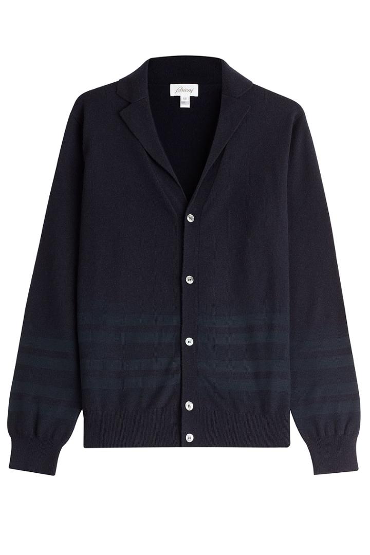 Brioni Brioni Cashmere-silk-wool Cardigan - Blue