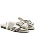 Delpozo Delpozo Metallic Leather Slip-on Mules