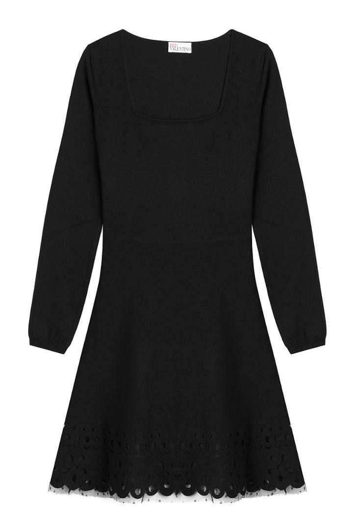 R.e.d. Valentino R.e.d. Valentino Dress With Perforated Hem And Mesh