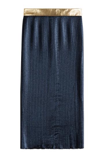 Markus Lupfer Markus Lupfer Pleated Lamé Skirt