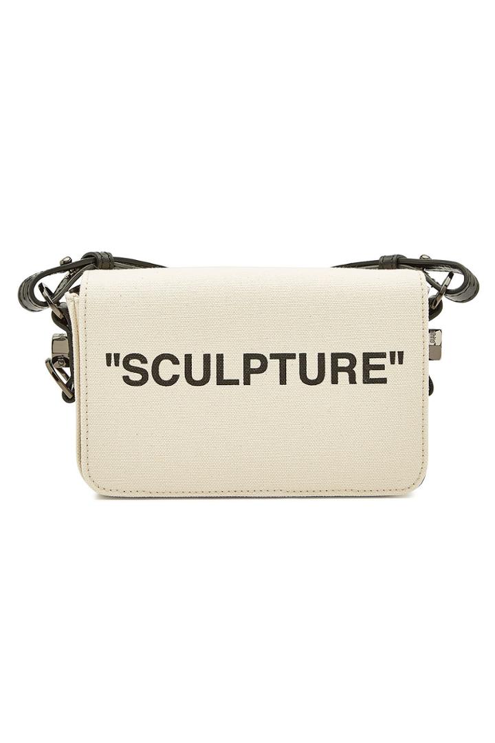Off-white Off-white Canvas Mini Flap Printed Shoulder Bag With Leather