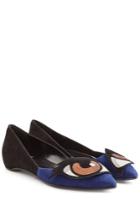 Pierre Hardy Pierre Hardy Suede Ballerinas With Stud Embellishment - Blue