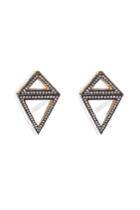 Noor Fares Noor Fares 18k Gold Octahedron Earrings With White Diamonds - Multicolor