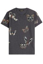 Valentino Valentino Cotton T-shirt With Butterfly Patches - Blue