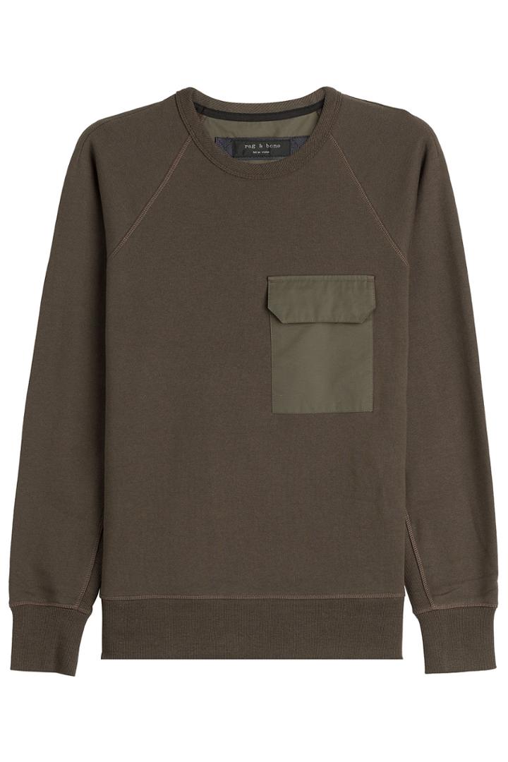 Rag & Bone Rag & Bone Aviator Cotton Sweatshirt With Pocket - Green