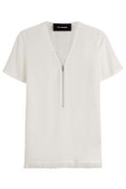The Kooples The Kooples Silk Top With Zipper - White