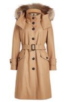 Burberry Burberry Wool Coat With Fur-trimmed Hood