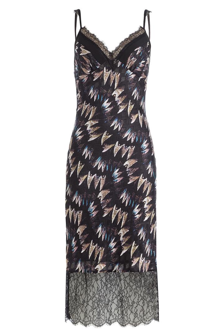 Diane Von Furstenberg Diane Von Furstenberg Printed Silk Dress With Lace