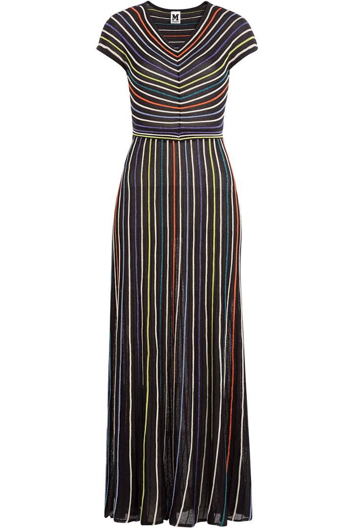 M Missoni M Missoni Striped Knit Dress - Black