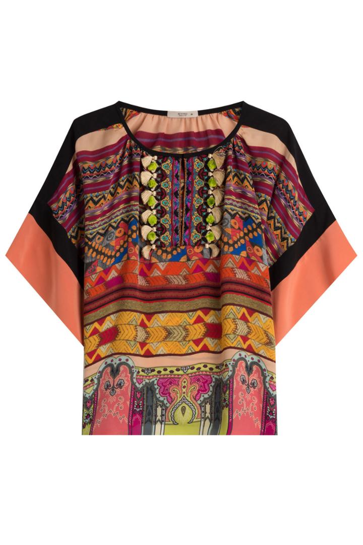Etro Etro Printed Silk Blouse With Fringes