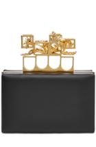 Alexander Mcqueen Leather Clutch With Embellished Handle