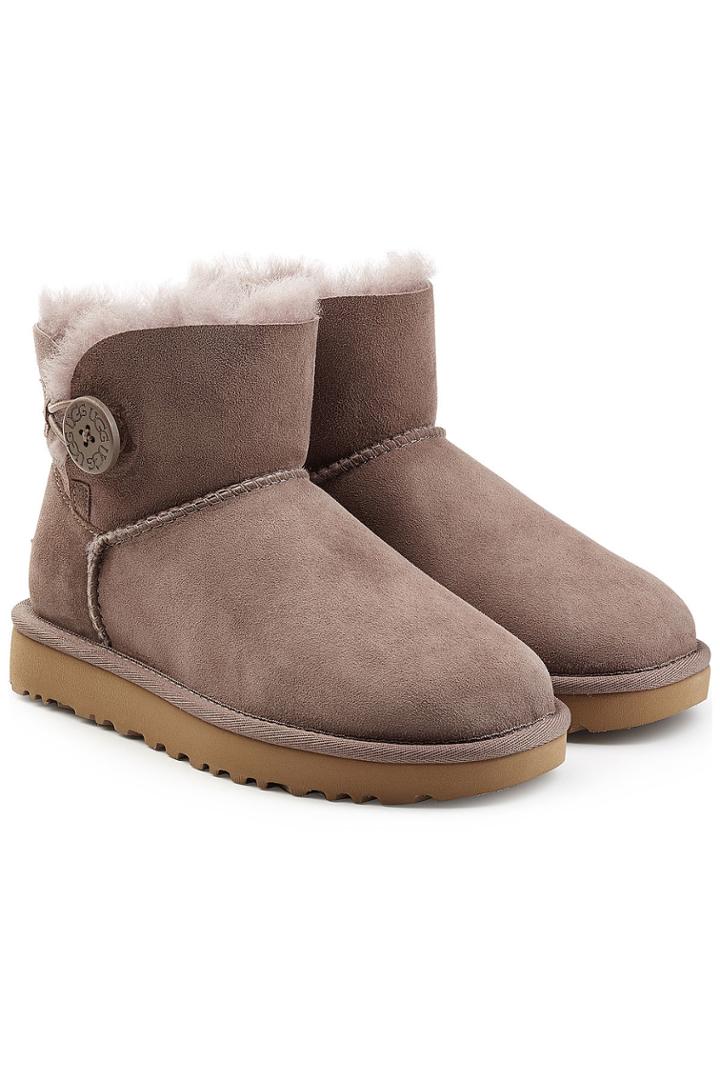 Ugg Ugg Mini Bailey Button Shearling Lined Suede Boots