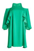 Halston Heritage Halston Heritage Cold-shoulder Dress With Ruffles