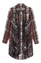 Mcq Alexander Mcqueen Distressed Silk Shirt Dress