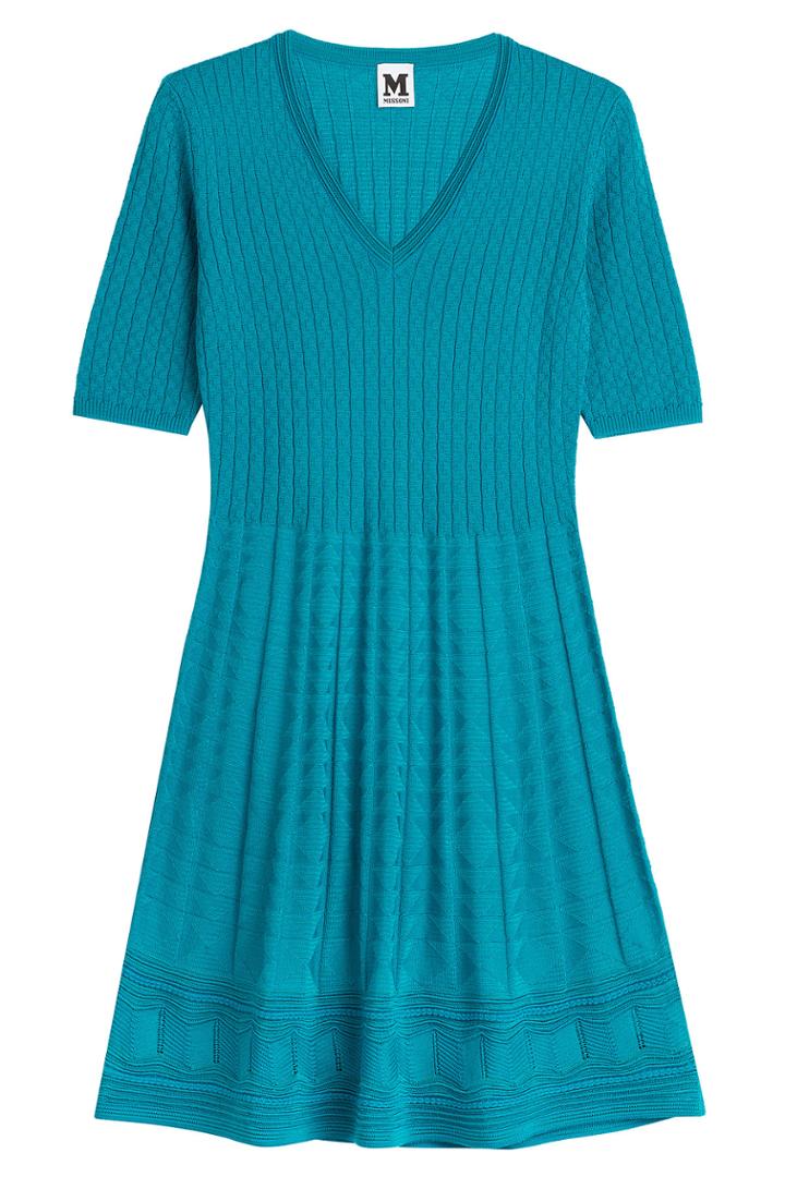 M Missoni M Missoni Knit Dress With Virgin Wool - Turquoise