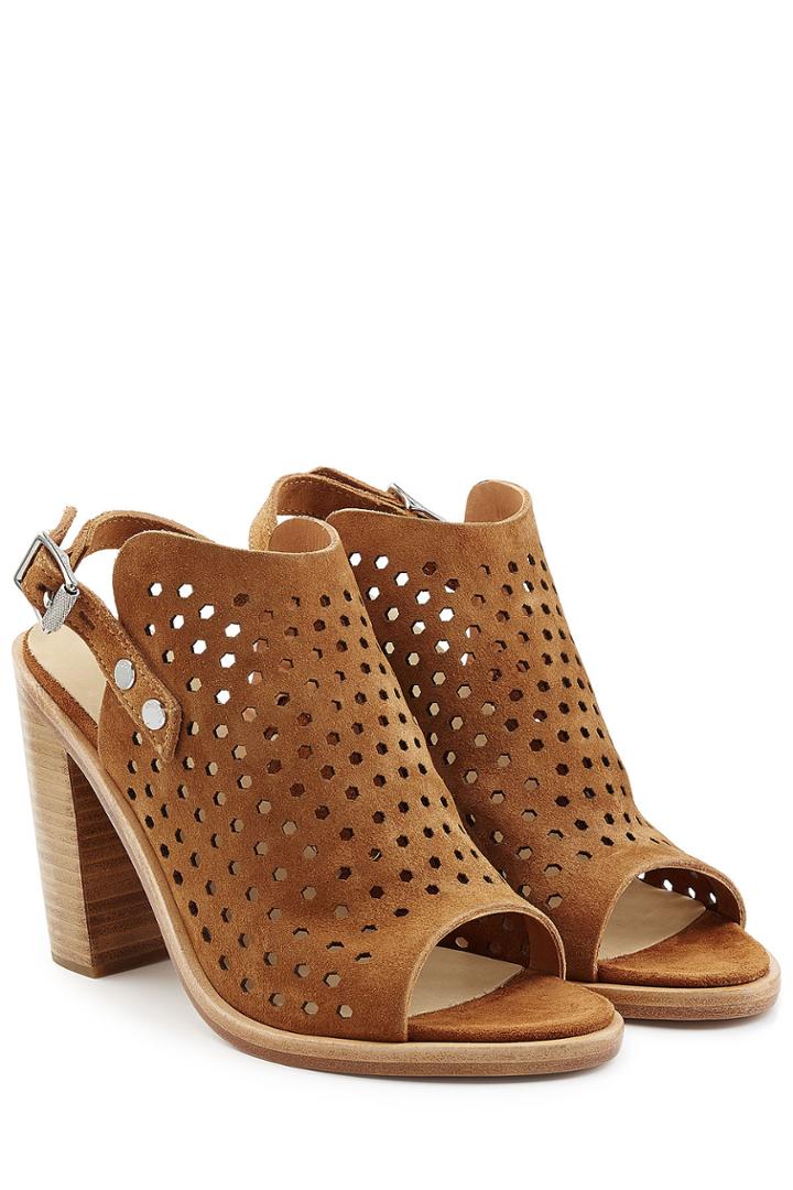 Rag & Bone Rag & Bone Perforated Suede Sandals - Brown