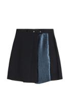 Markus Lupfer Markus Lupfer Skirt With Metallic Pleats - Black