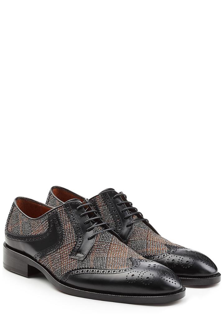 Etro Etro Leather Brogues With Fabric