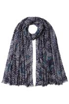 Diane Von Furstenberg Diane Von Furstenberg Dot Print Scarf With Cashmere - Blue