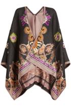 Etro Etro Printed Cape With Wool And Silk
