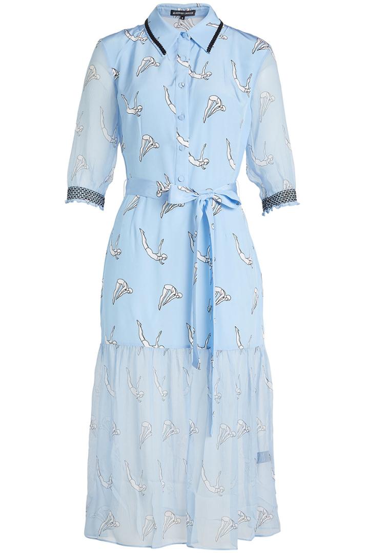 Markus Lupfer Markus Lupfer Diver Micki Printed Silk Dress