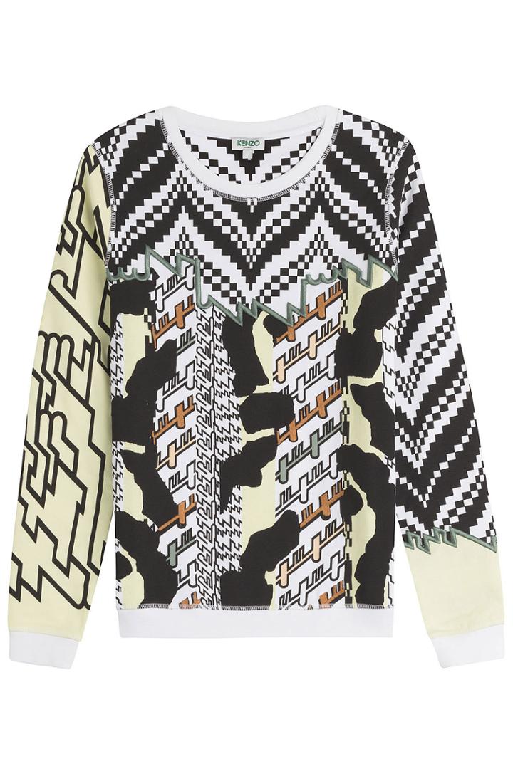 Kenzo Kenzo Embroidered Print Cotton Sweatshirt