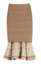 Donna Karan New York Pencil Skirt With Ruffled Hem